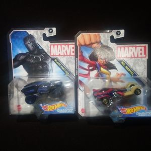 Hotwheels black panther and Ms. Marvel